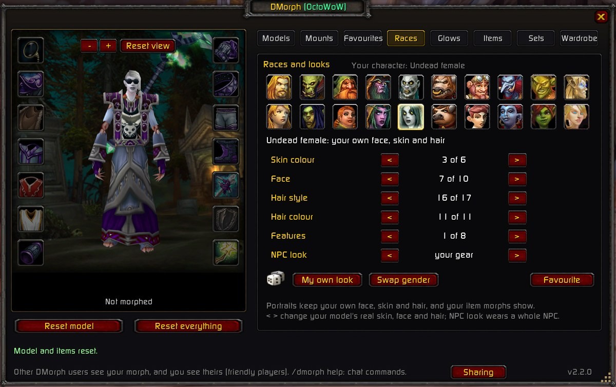 Races tab